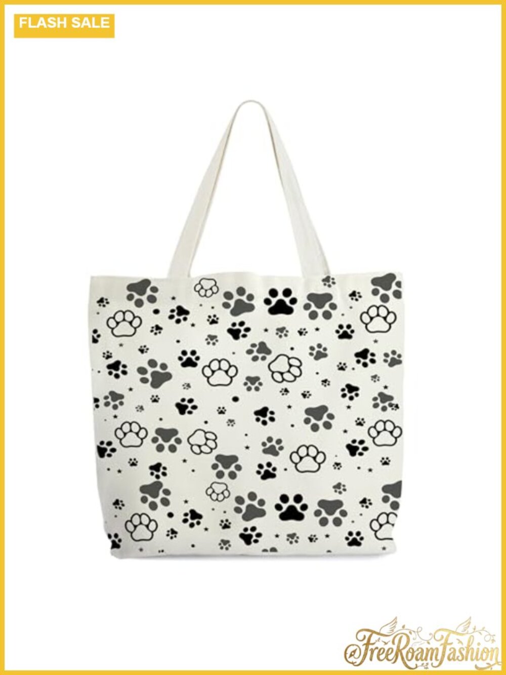 Canvas Tote Bag I Can And I Will Dog Lover Paw Print Book Bag